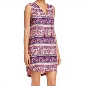 Beachlunchlounge Kayla Tribal Print Tassel Shift Dress Size L